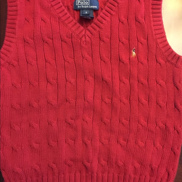 red polo sweater vest